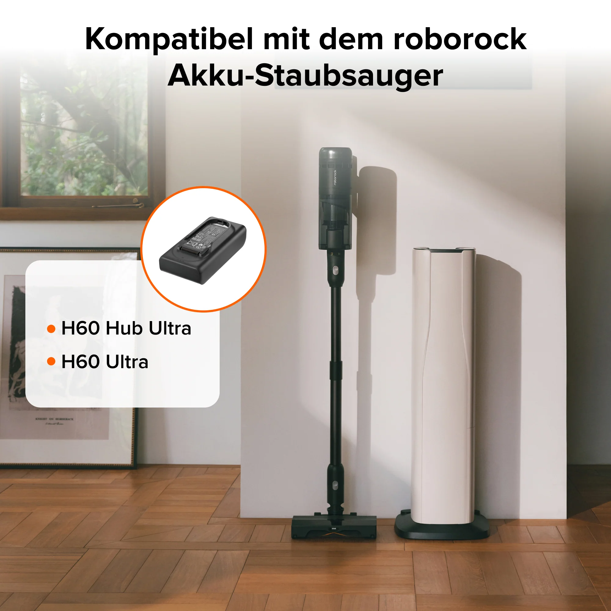 Roborock 8-Zellen 2964mAh Lithium-Ionen-Akku fĂŒr H60 Hub Ultra/H60 Ultra â Hohe KapazitĂ€t fĂŒr LĂ€ngere Laufzeit, Kompatibel mit kabellosen Handstaubsaugern - Image 2