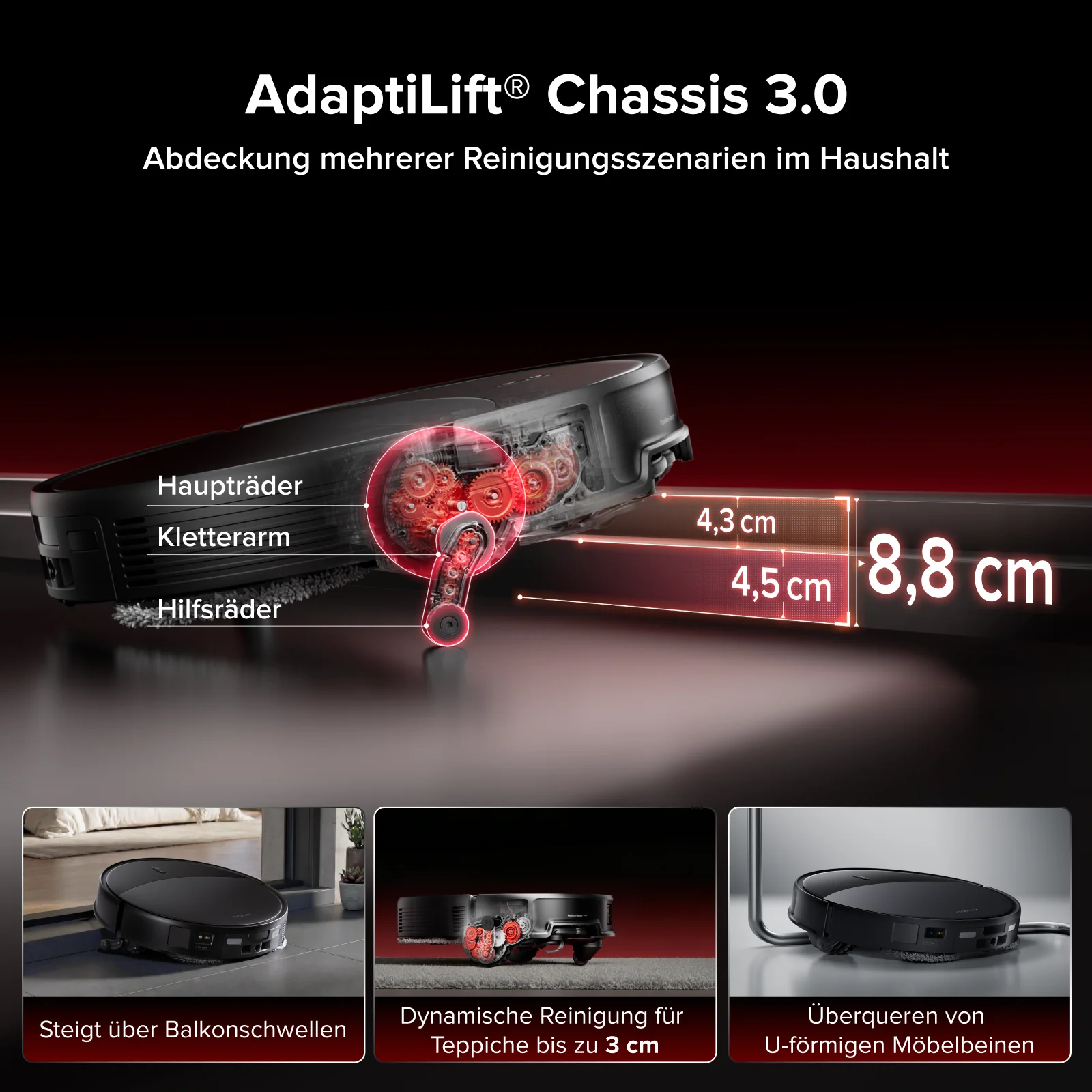 Roborock Saros 20 – AdaptiLift™ Chassis 3.0 für die reibungslose Überwindung von Schwellen, mit einer Saugkraft von 36.000 Pa - Image 11