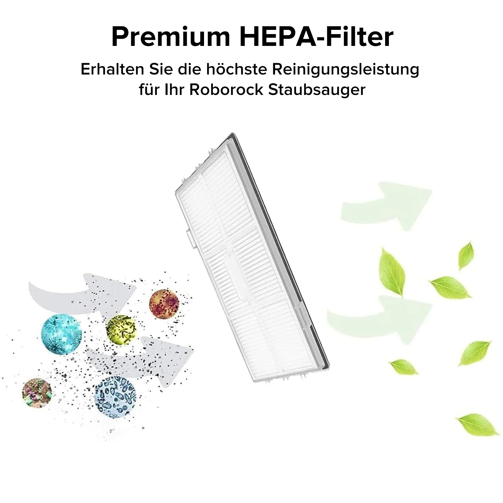 Roborock Zubehör Set mit Wischtücher, HEPA Filter und schwarz Seitenbürste - Image 3